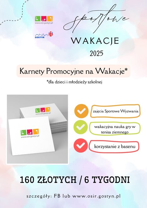 Karnety promocyjne na Wakacje 